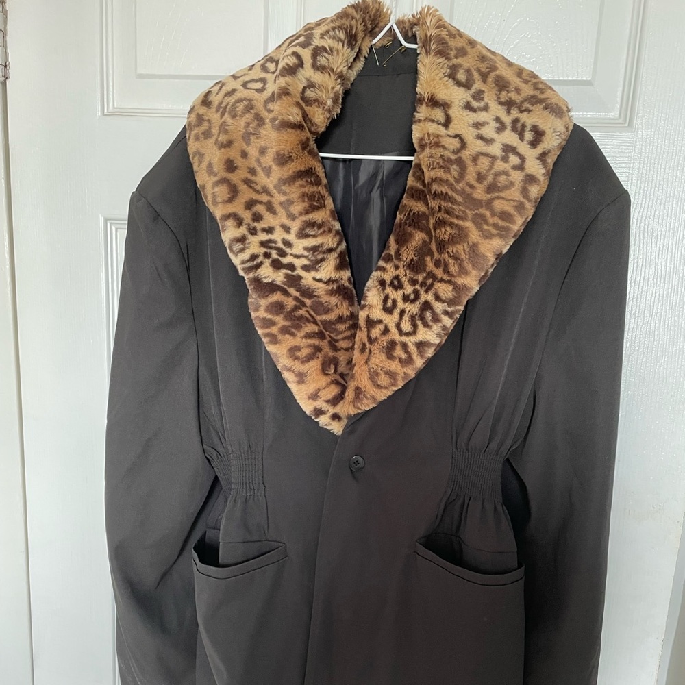 Blazer jacket leopard collar (detachable)